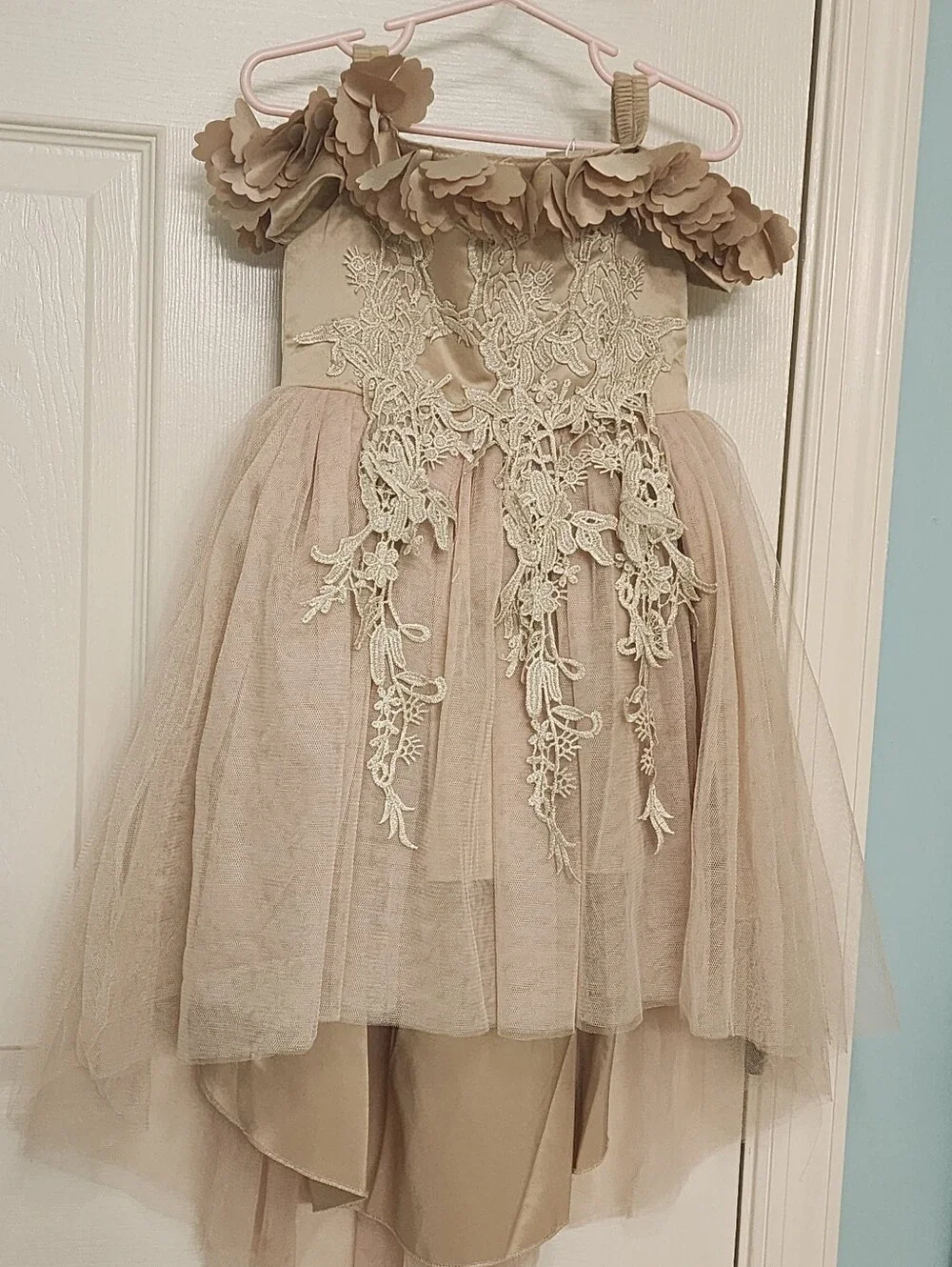 Trish Scully Bells Gold gown dress size 3 nwt, hi-low style - Paid $85+